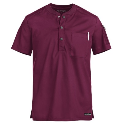 UA Advantage STRETCH Men's 2-Pocket Short Sleeve Henley Scrub Top