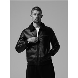 Pilotenjacke mit Webpelzkragen
