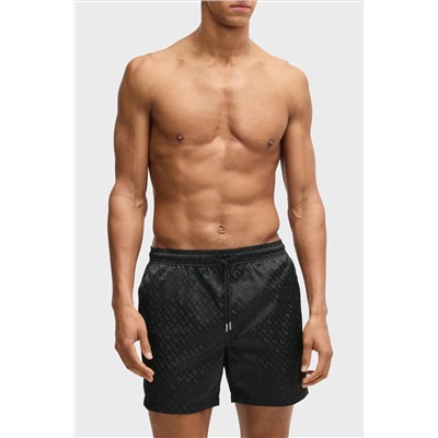 BOSS, Monogram Logo Baskılı Regular Fit Normal Bel Mayo Short Erkek SHORT 50539313 001