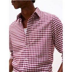 Slim Fit Stretch Gingham Oxford Shirt