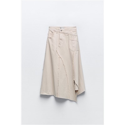 ZW ASYMMETRIC FRAYED SKIRT