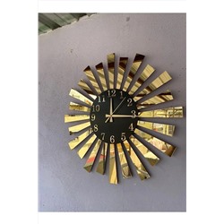 AA Shop Siyah Gold Aynalı Pleksi Piyano Model Sayılı Ev Hediyelik Duvar Saati aasaat202