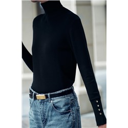PLAIN KNIT SWEATER WITH BUTTONS