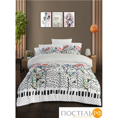 Постельное белье Карвен Stripe Satin с цветным принтом 1.5 спальное N249 -SB004(4пр.)