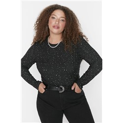 Trendyol Curve Siyah Bodycone Fitilli Örme Bluz TBBAW23AF00016