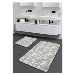 Pilloveland Kaymaz Taban Yıkanabilir 2’li Banyo Paspası - Shell Desenli 60*100 cm - 50*60 cm BM0018
