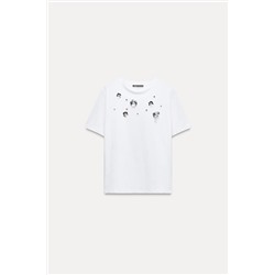 FLORAL BEADED T-SHIRT