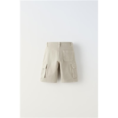 TWILL CARGO BERMUDA SHORTS