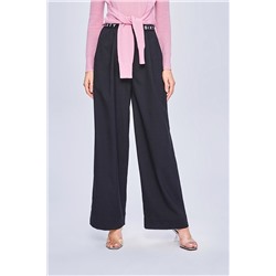 Pantalón palazzo de lana Negro