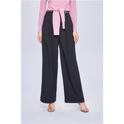 Pantalón palazzo de lana Negro