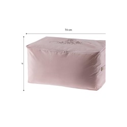 Çiçek Desen Baskılı Hurç - Pudra - 74x46x46 cm