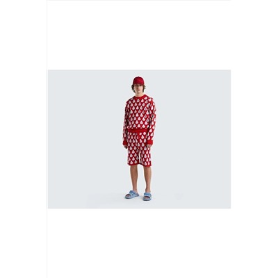 United Colors of Benetton Erkek Mix Meyve Desenli Koton Kazak 123P1094K1042-922