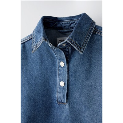 CROPPED DENIM SHIRT