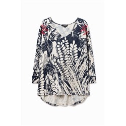 Camiseta jacquard floral