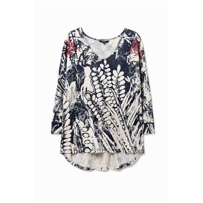 Camiseta jacquard floral