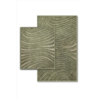 Bluenity Chrimp Doğal Pamuklu 2'li Banyo Kilim Seti 60x100+50x60 Cm - Yeşil 101.200.11.107.01.17