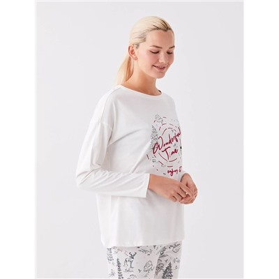 LC Waikiki Bisiklet Yaka Baskılı Uzun Kollu Kadın Pijama Takımı, LCW DREAM                                            
                                            Bisiklet Yaka Baskılı Uzun Kollu Kadın Pijama Takımı