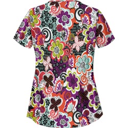 UA Peace And Prosperity Berry Burst Asymmetrical Scrub Top