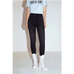 Vaquero skinny fit de tiro alto Negro