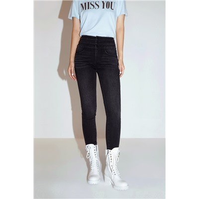 Vaquero skinny fit de tiro alto Negro