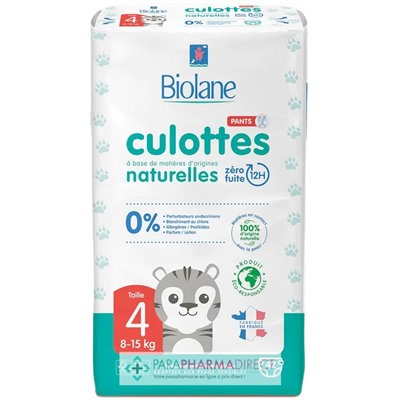 Biolane Pants - Culottes Naturelles - Taille 4 - 8-15kg - 42 couches