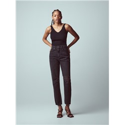Jeans im Mom-Fit in Used-Optik