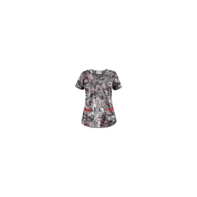 UA Vintage Paisley Poppy Print Scrub Top