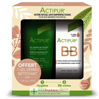 Noreva Actipur - Coffret Rituel Anti-Imperfections - BB Crème Claire 30ml + Gel Dermo-Nettoyant 100ml OFFERT