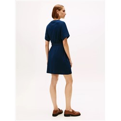 Gold Crest Logo Belted T-Shirt Dress