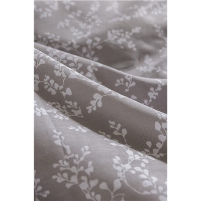 Garde King Size %100 Pamuk Ranforce Baskılı Nevresim Takımı - Gri