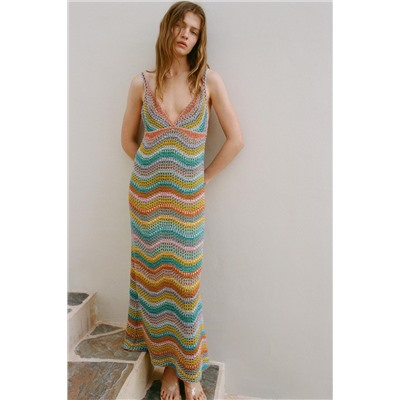 CROCHET KNIT STRAPPY DRESS