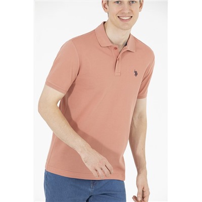 Erkek Pudra Basic Polo Yaka Tişört
