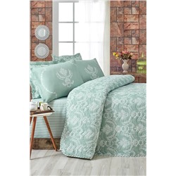 Ev & Ev Home Çift Kişilik Kapitone Yatak Örtüsü Seti Pure Suyeşili Ep-010202
