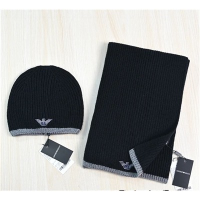 Мужской зимний шерстяной вязаный комплект из двух предметов  EMPORIO ARMAN*I