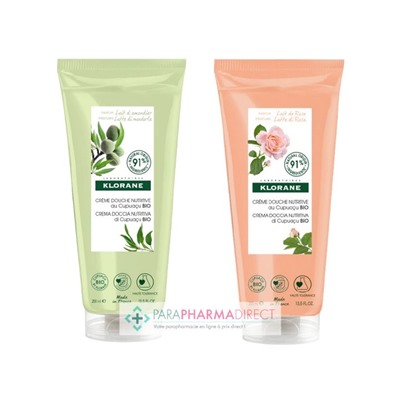 Klorane Cupuaçu Crème Douche Nutritive Lait d'Amandier + Crème Douche Nutritive Lait de Rose 2x200mlLot  × 2