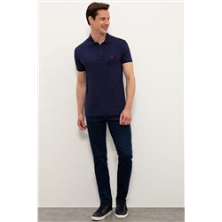 Erkek Lacivert Basic Polo Yaka Tişört