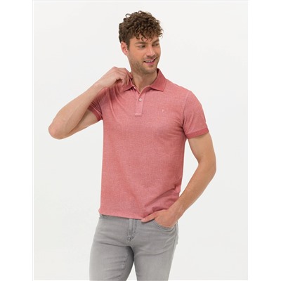 Kahverengi Slim Fit Dokulu Polo Yaka Tişört