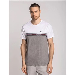 TRICOT PIECED STRIPE JERSEY T-SHIRT