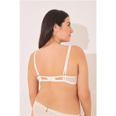 Sujetador halter satén y tul blanco