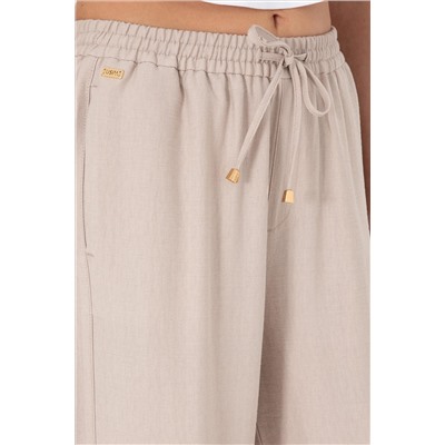 Kadın Bej Looe Relax Fit Kanvas Pantolon