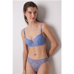 Braga brasileña encaje y tul azul