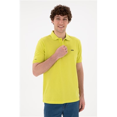 Erkek Regular Fit Polo Yaka Fıstık Yeşili Basic Tişört