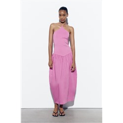 VESTIDO HALTER COMBINADO