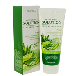 DEOPROCE NATURAL PERFECT SOLUTION CLEANSING FOAM GREEN EDITION ALOE Пенка для умывания с экстрактом алоэ вера 170г