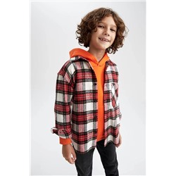 Defacto Erkek Çocuk Oversize Fit Flanel Uzun Kollu Gömlek X7574A622WN