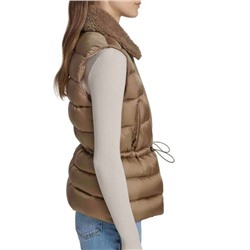 Andrew Marc Faux-Shearling Double-Breasted Puffer Vest