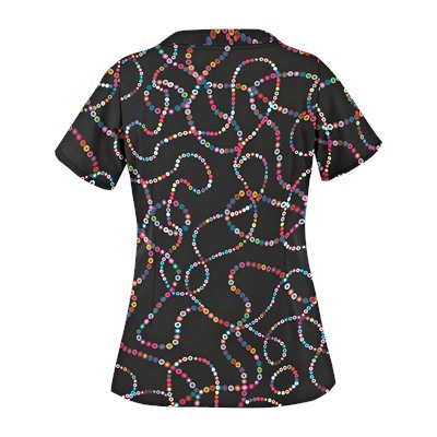 UA Life Saver Black Print Scrub Top