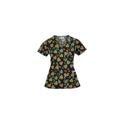 UA Autism Speaks Black Mock Wrap Scrub Top