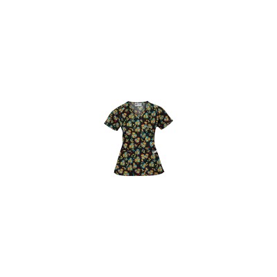 UA Autism Speaks Black Mock Wrap Scrub Top
