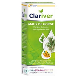 Clariver Maux de Gorge - Arôme Menthe - Spray 30ml